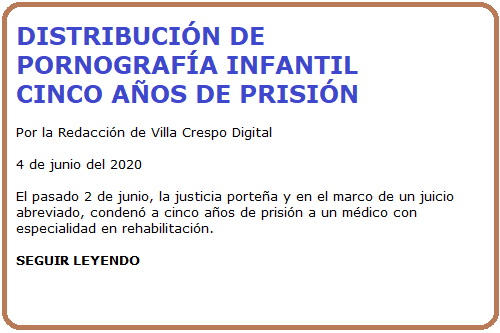 PORNOGRAFIA INFANTIL CONDENA